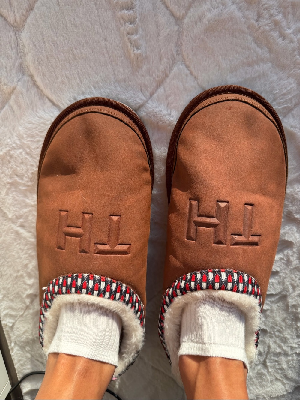 Tommy Hilfiger Brown Slip-On Indoor Slippers with Embossed Logo